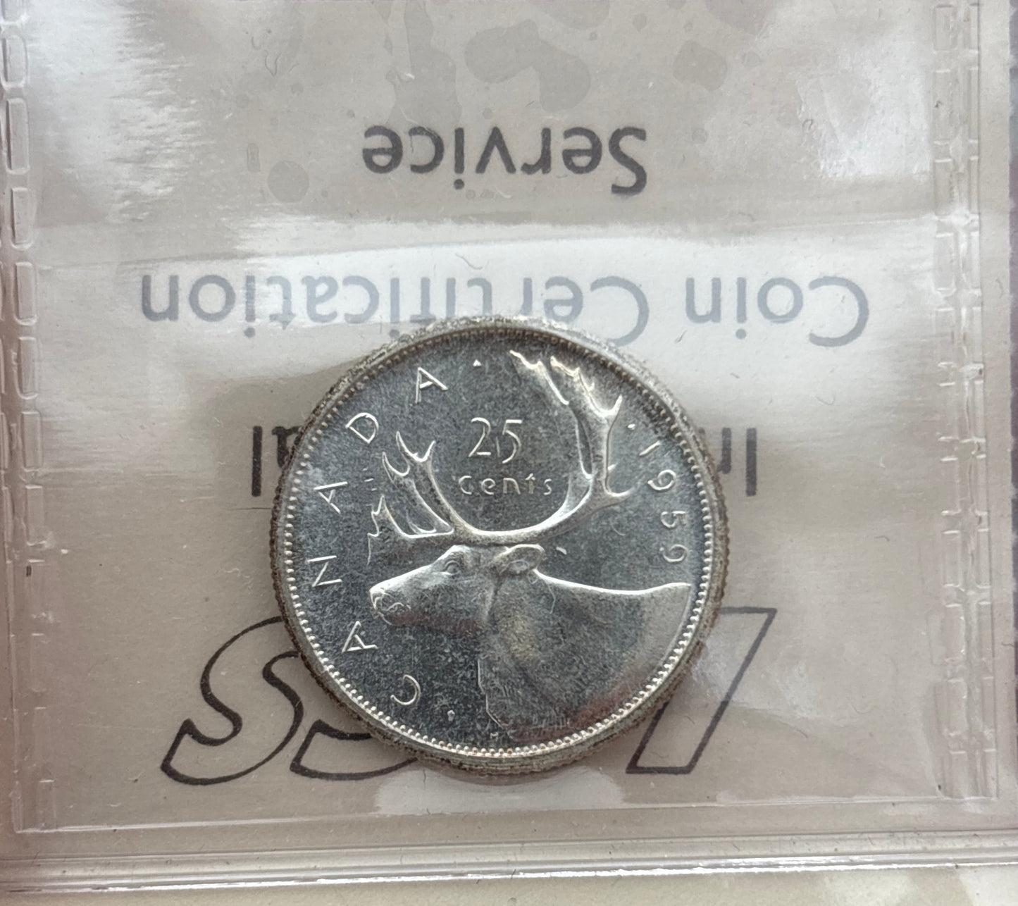 1959 Canada 25 Cent. ICCS graded MS-64 Cameo