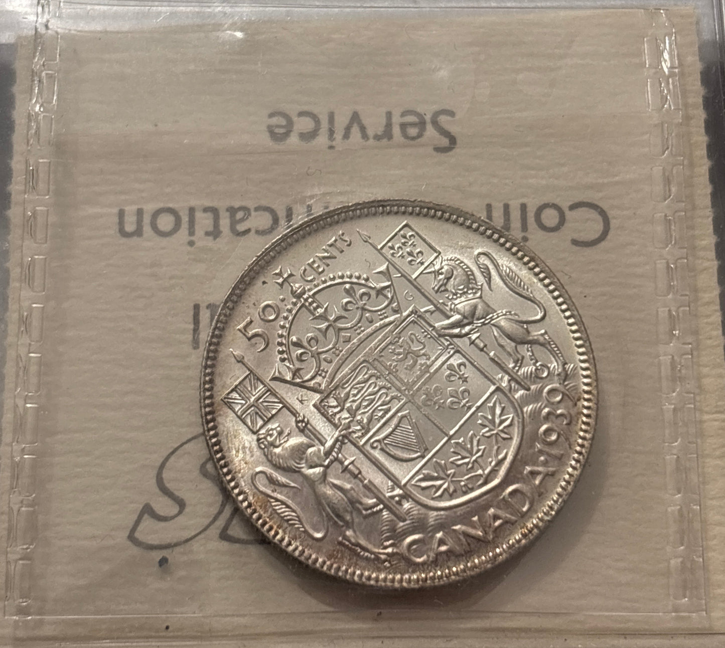 1939 Canada 50 Cent. ICCS graded MS-64