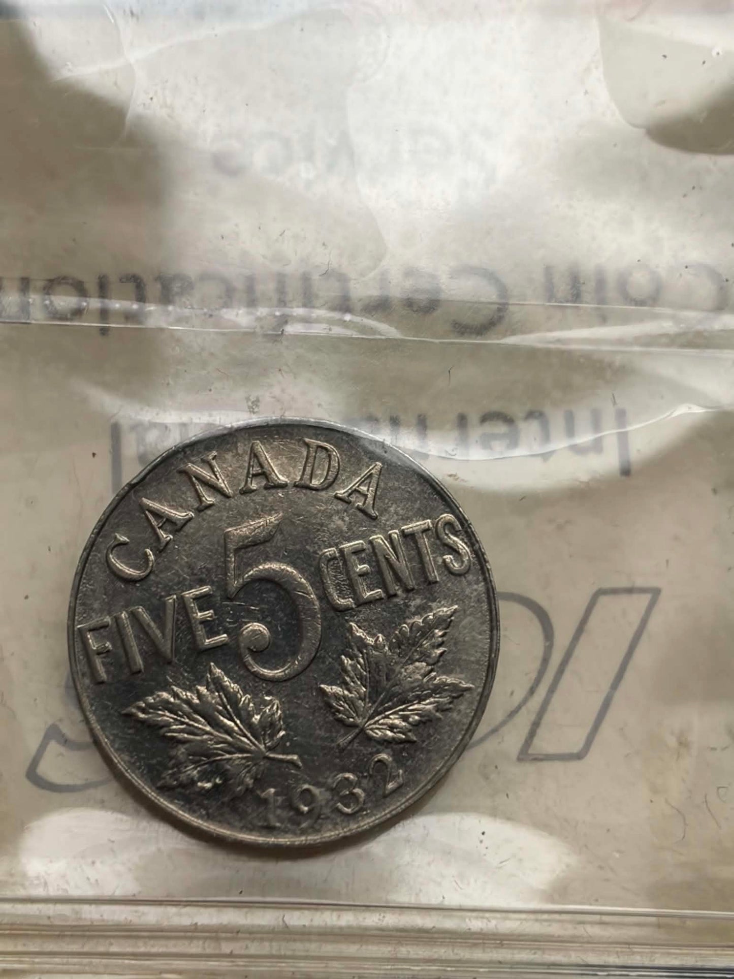 1932 Canadian 5 Cent — ICCS AU-50 | George V