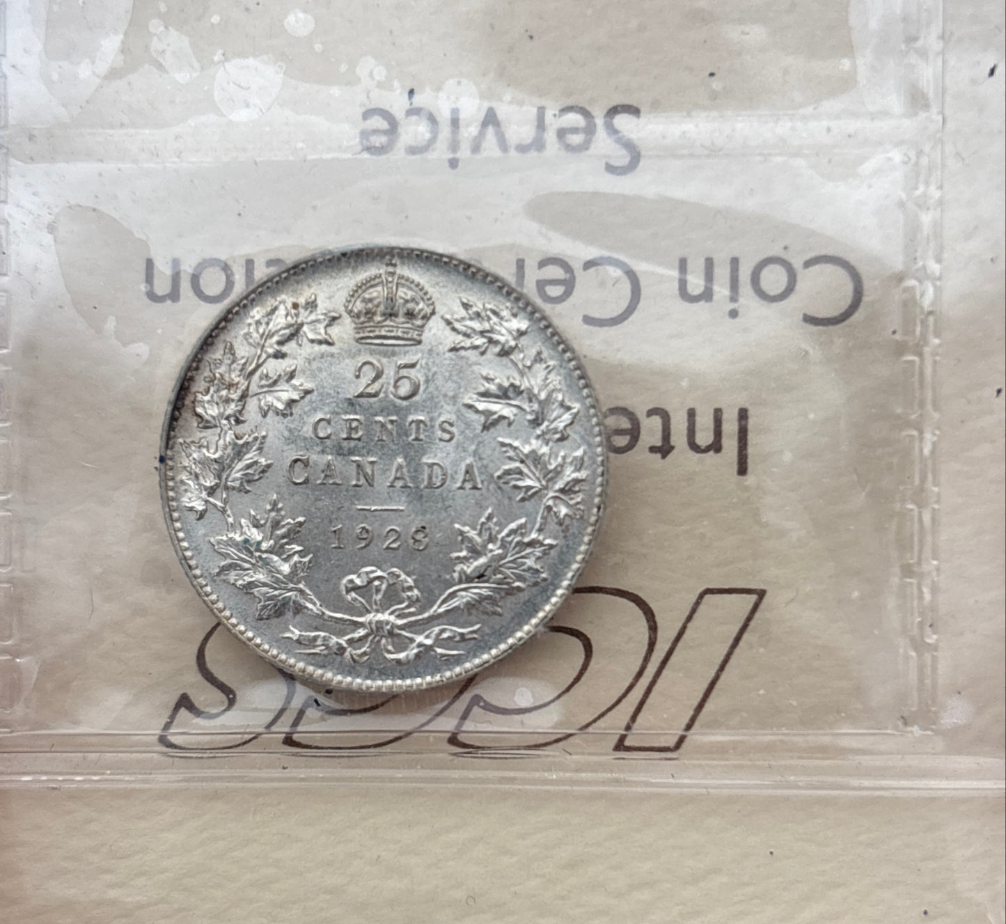 1928 Canada 25 Cent. ICCS graded MS-62