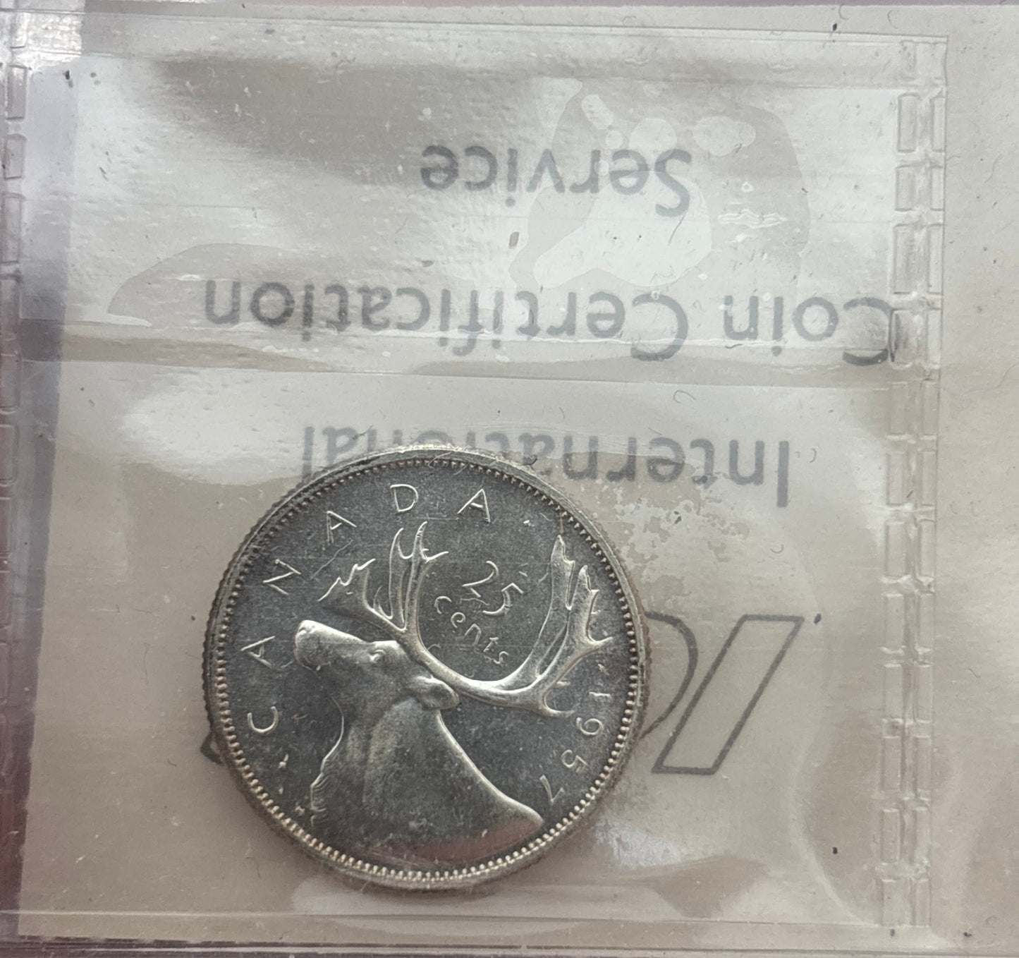 1957 Canada 25 Cent. ICCS graded MS-64 Cameo