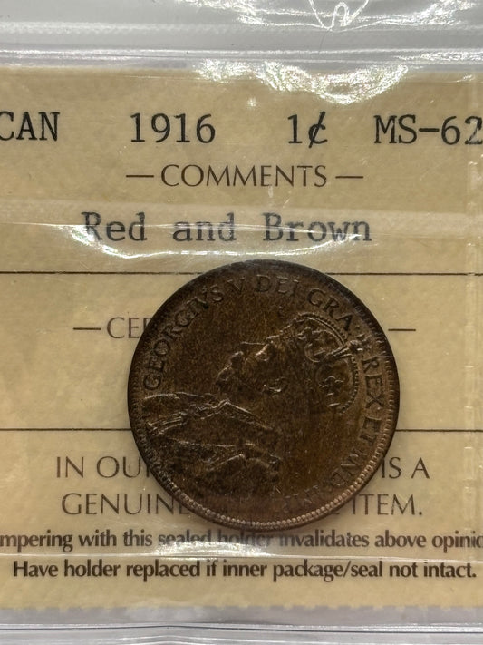 1962 Canada $0.01. ICCS graded MS-62 red and brown