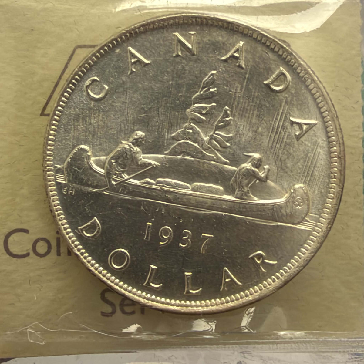 1937 Canadian silver dollar George VI obverse in ICCS MS-64 holder