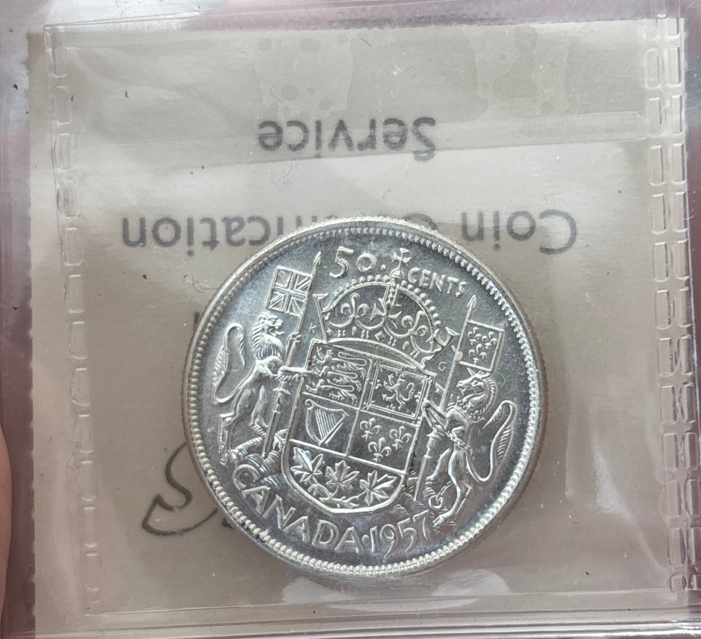 1957 Canada 50 Cent. ICCS graded MS-64