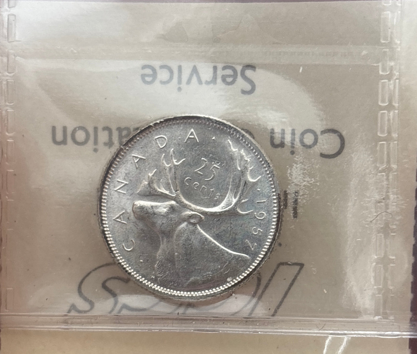 1957 Canada 25 Cent. ICCS graded MS-64