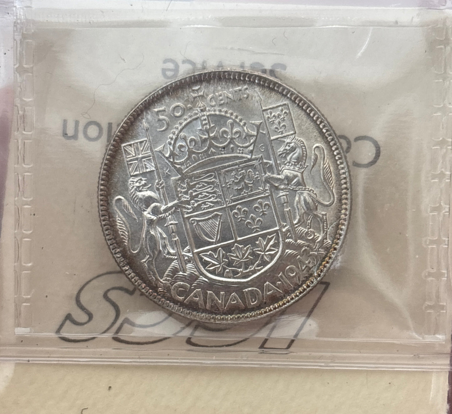 1943 Near 3 Canada 50 Cent. ICCS graded MS-64