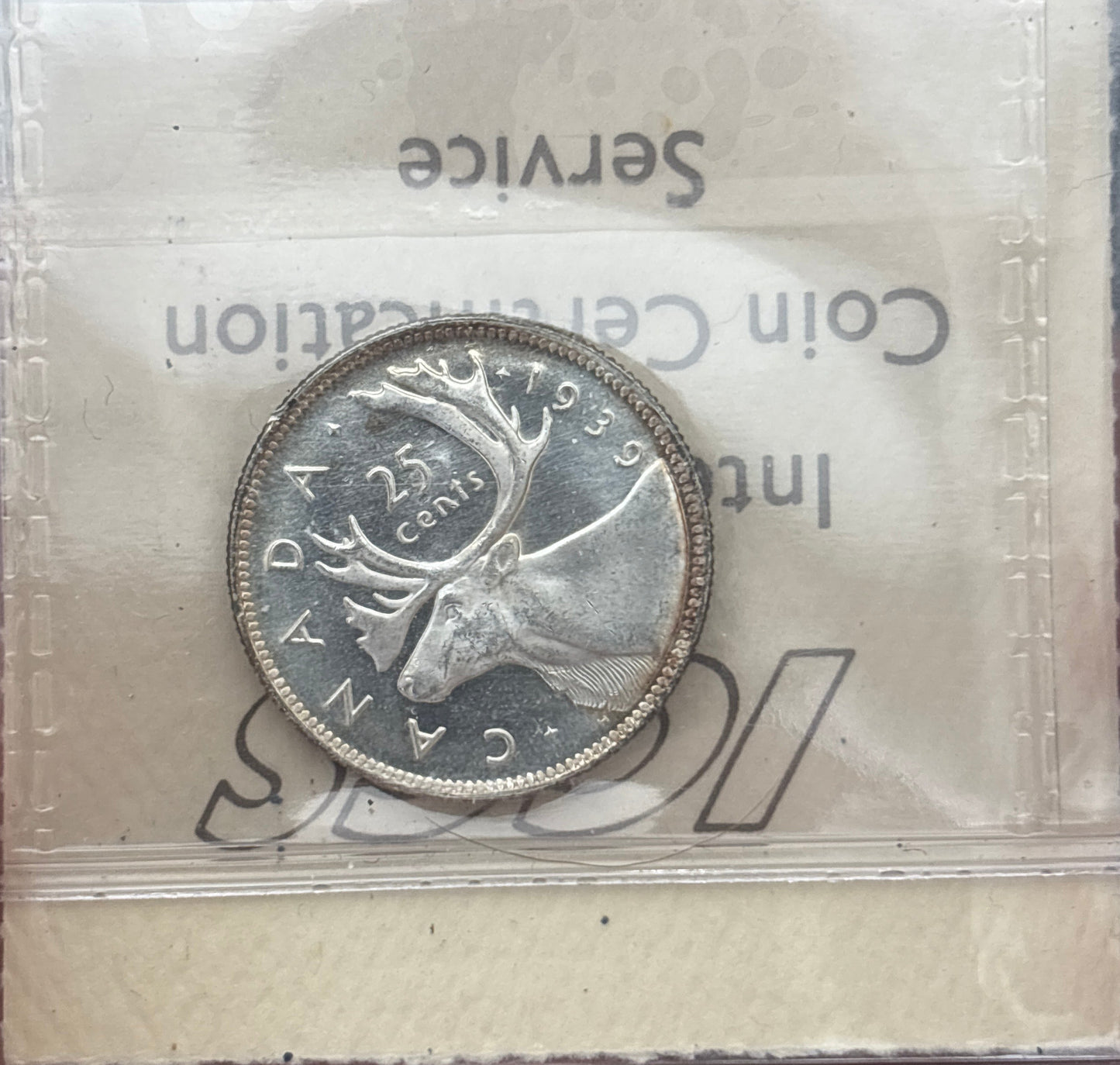 1939 Canada 25 Cent. ICCS graded MS-65