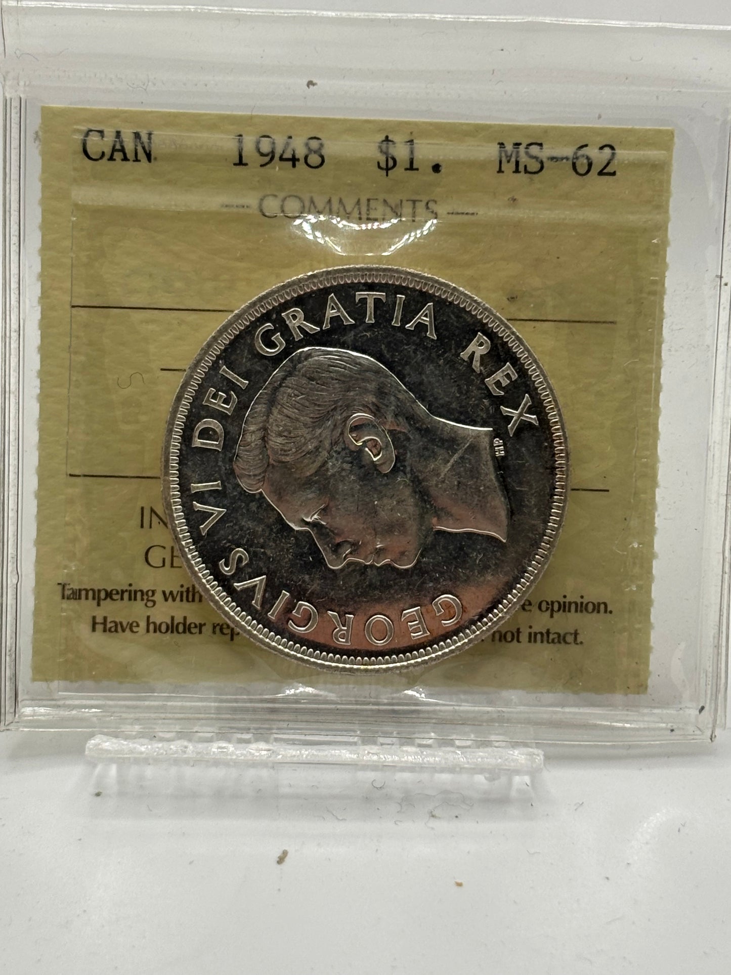 1948 Canada $1. ICCS graded MS-62