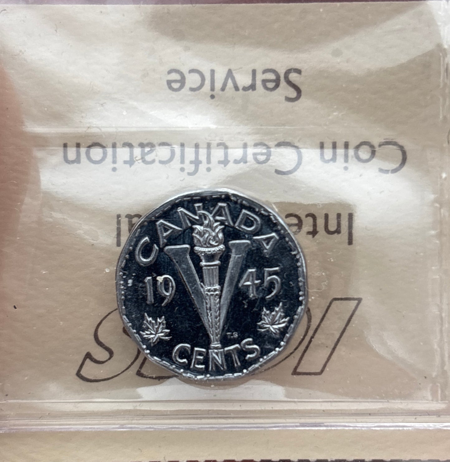 1945 Canada 5 Cent. ICCS graded MS-64