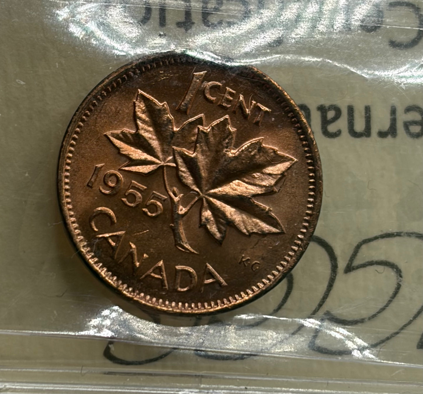 1955 Canada 1 Cent Penny SF | ICCS MS-65 Red | Near Gem Choice Brilliant Uncirculated