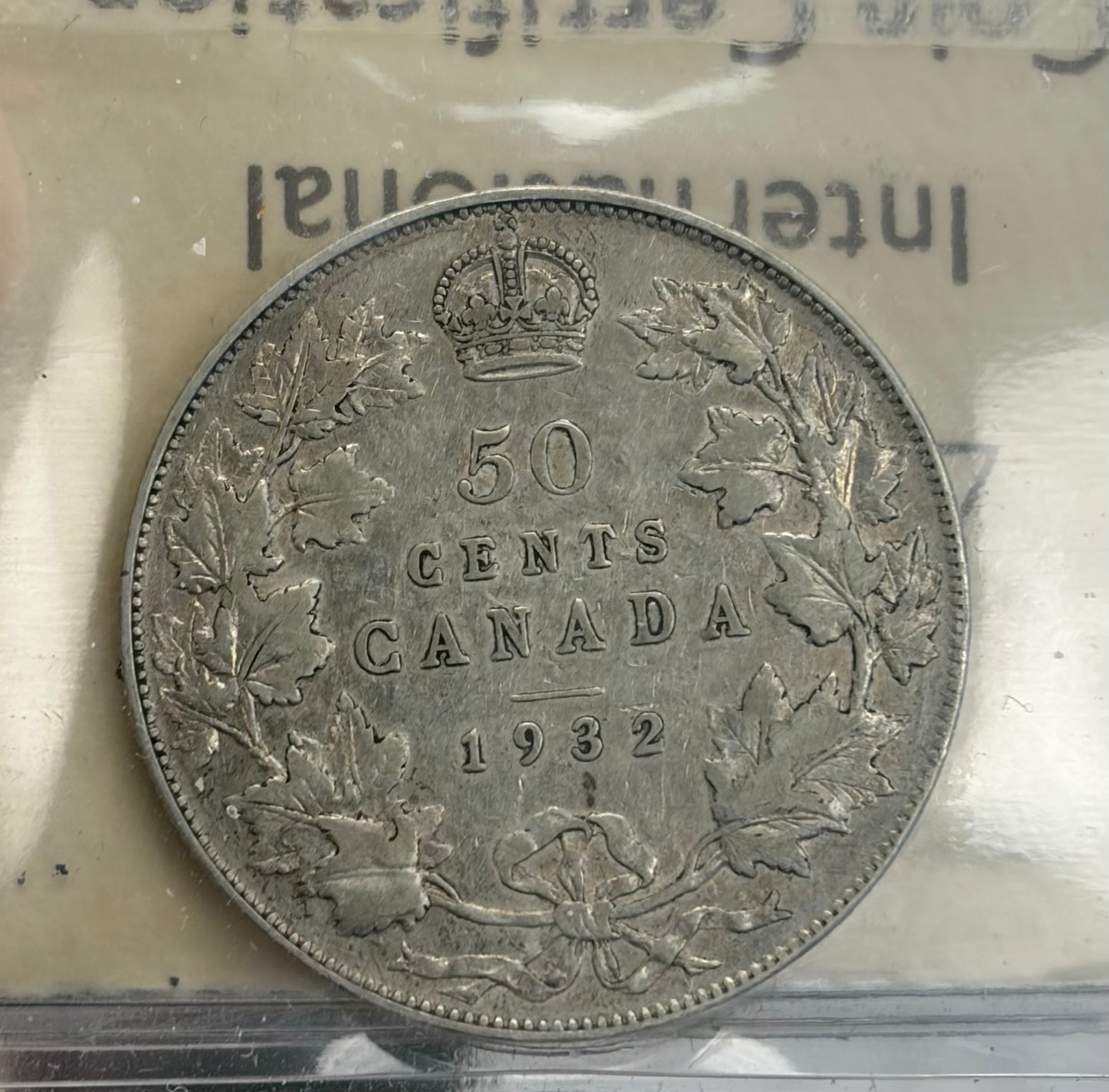 1932 Canada 50 Cents Silver Half Dollar | ICCS F-15 | George V