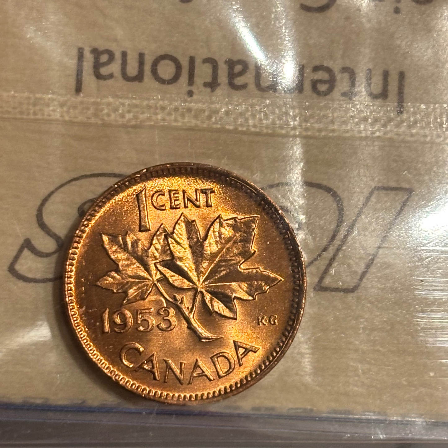 1953 NSF (Also hanging 3) Canada 1 Cent ICCS graded MS63 Red