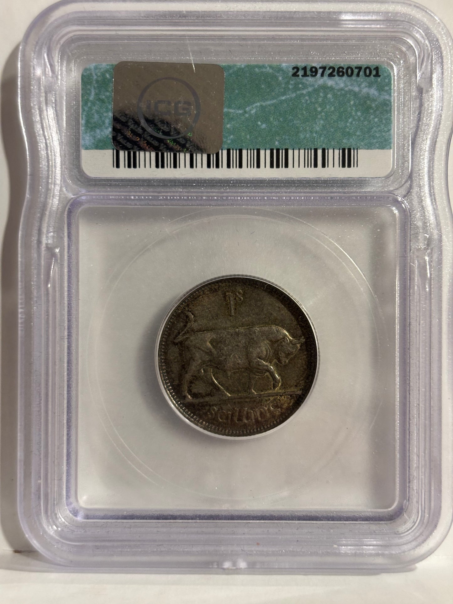 1930 Ireland Shilling KM#6 ICS graded AU53