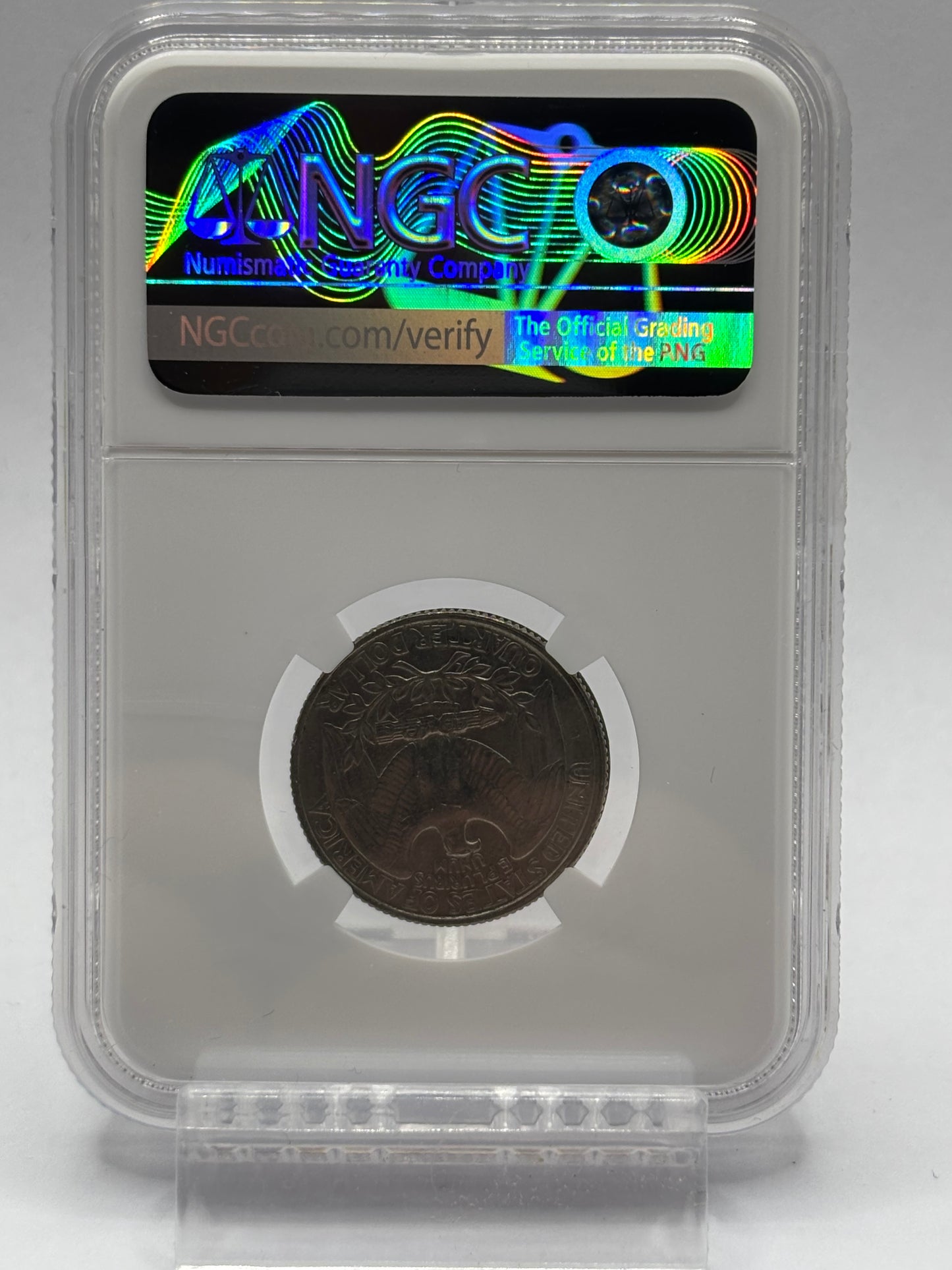 1996 USA 25 Cent Error. Railroad Rim. NGC graded Uncirculated