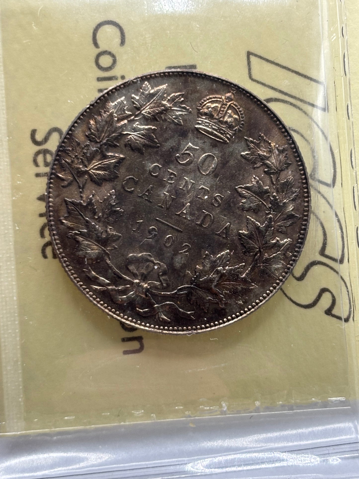 1902 Canada 50 Cent. ICCS Graded AU58