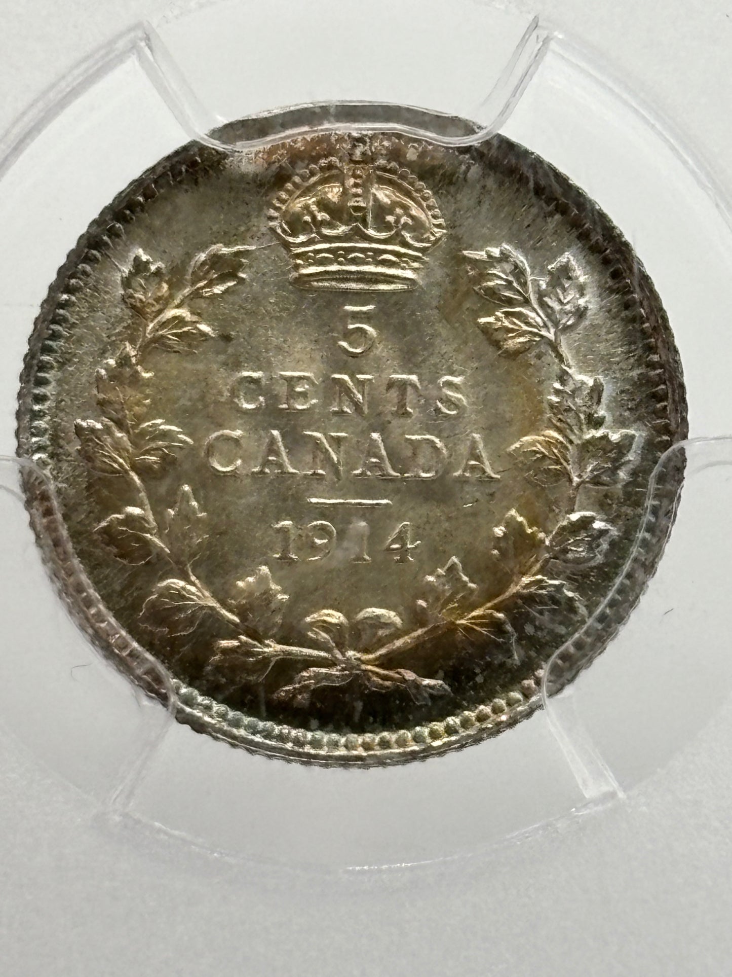 1914 Canada 5 Cent PCGS graded MS-66