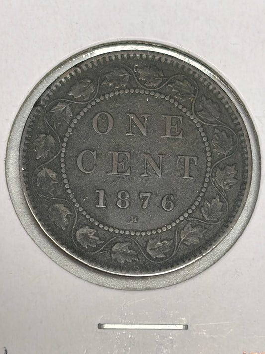 1876H Canada large $0.01. VF30/rim nicks.