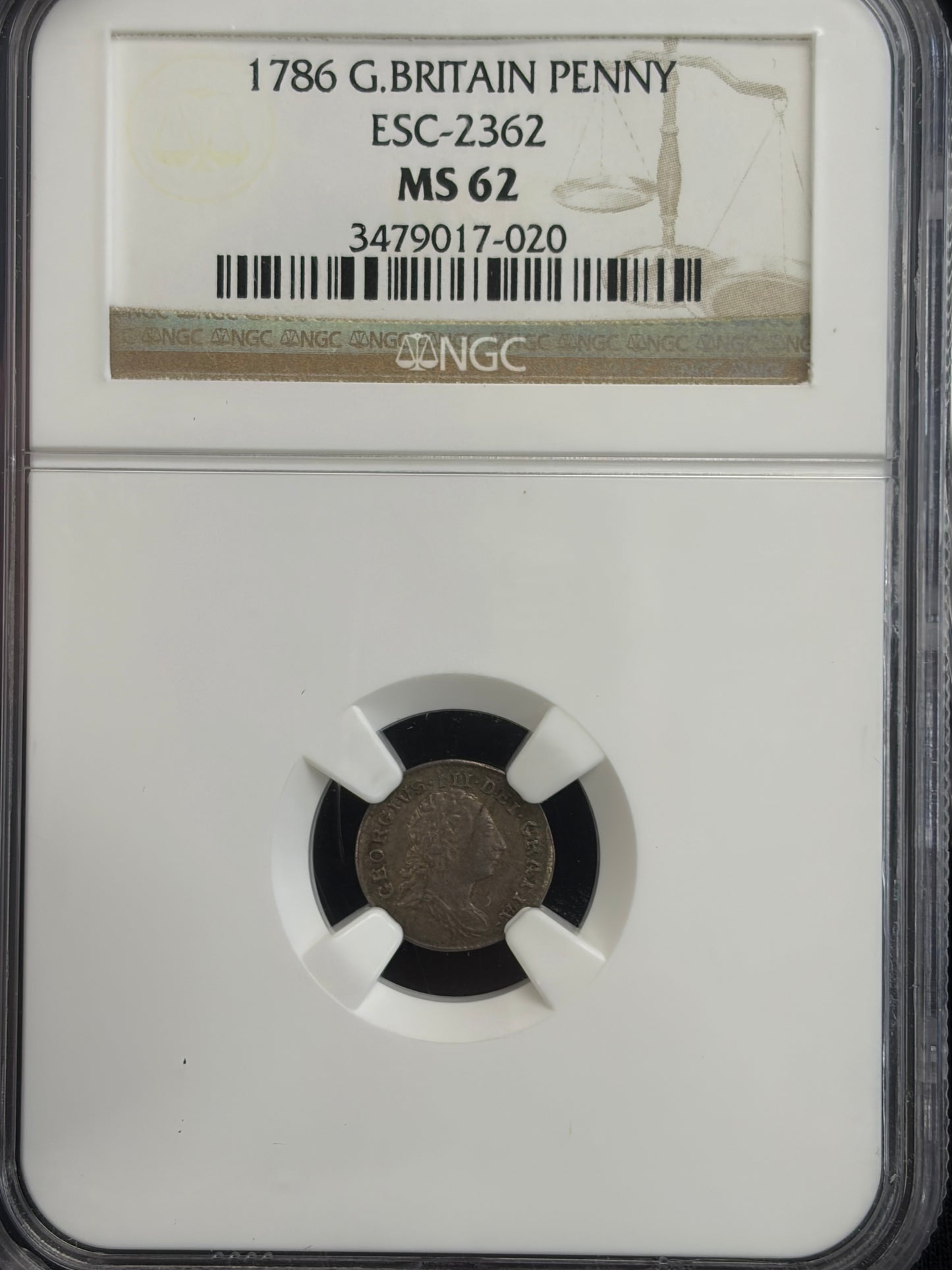1786 4 coin British Maundy Set NGC Graded AU58-MS62