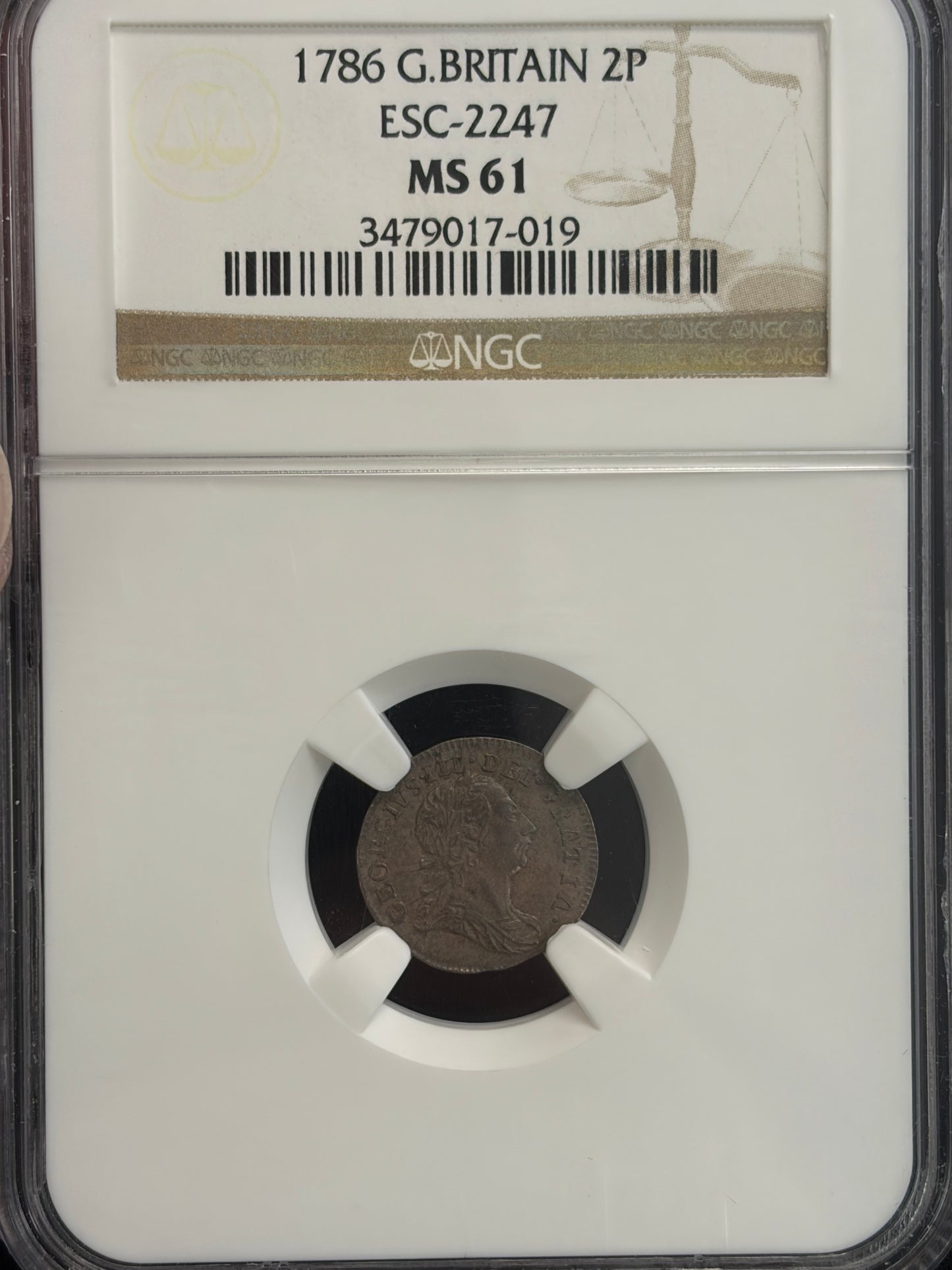 1786 4 coin British Maundy Set NGC Graded AU58-MS62