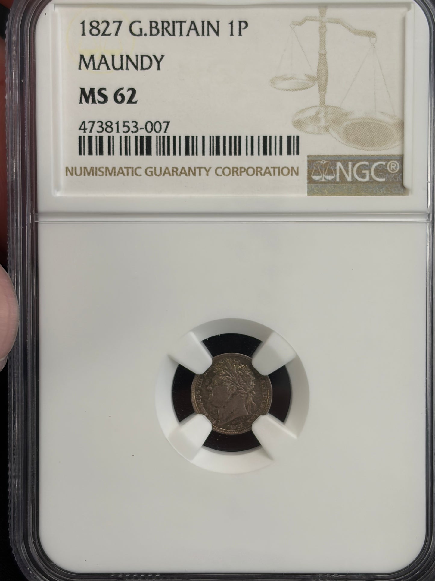 1827 4 coin British Maundy Set NGC Graded MS61-MS64