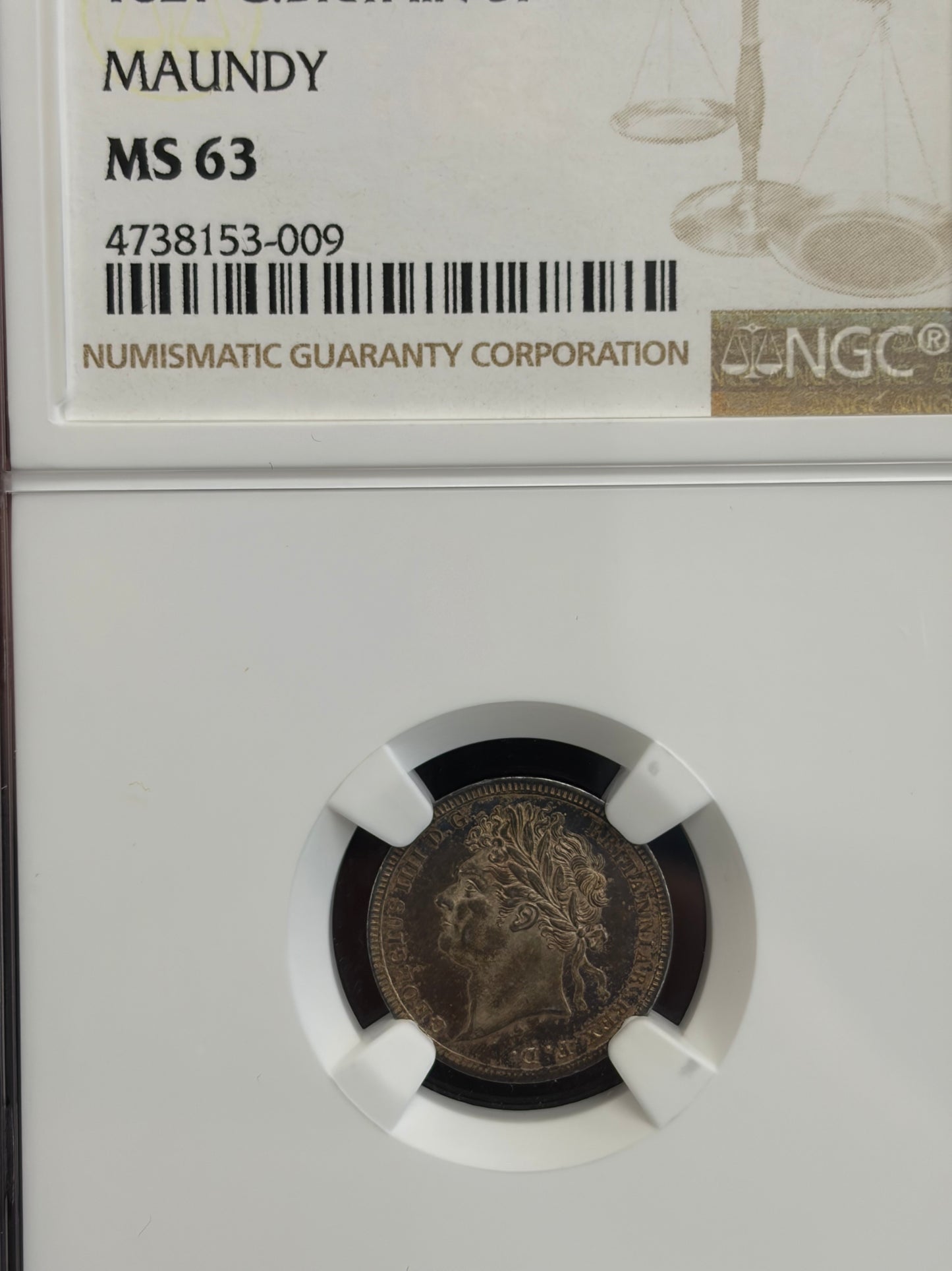 1827 4 coin British Maundy Set NGC Graded MS61-MS64