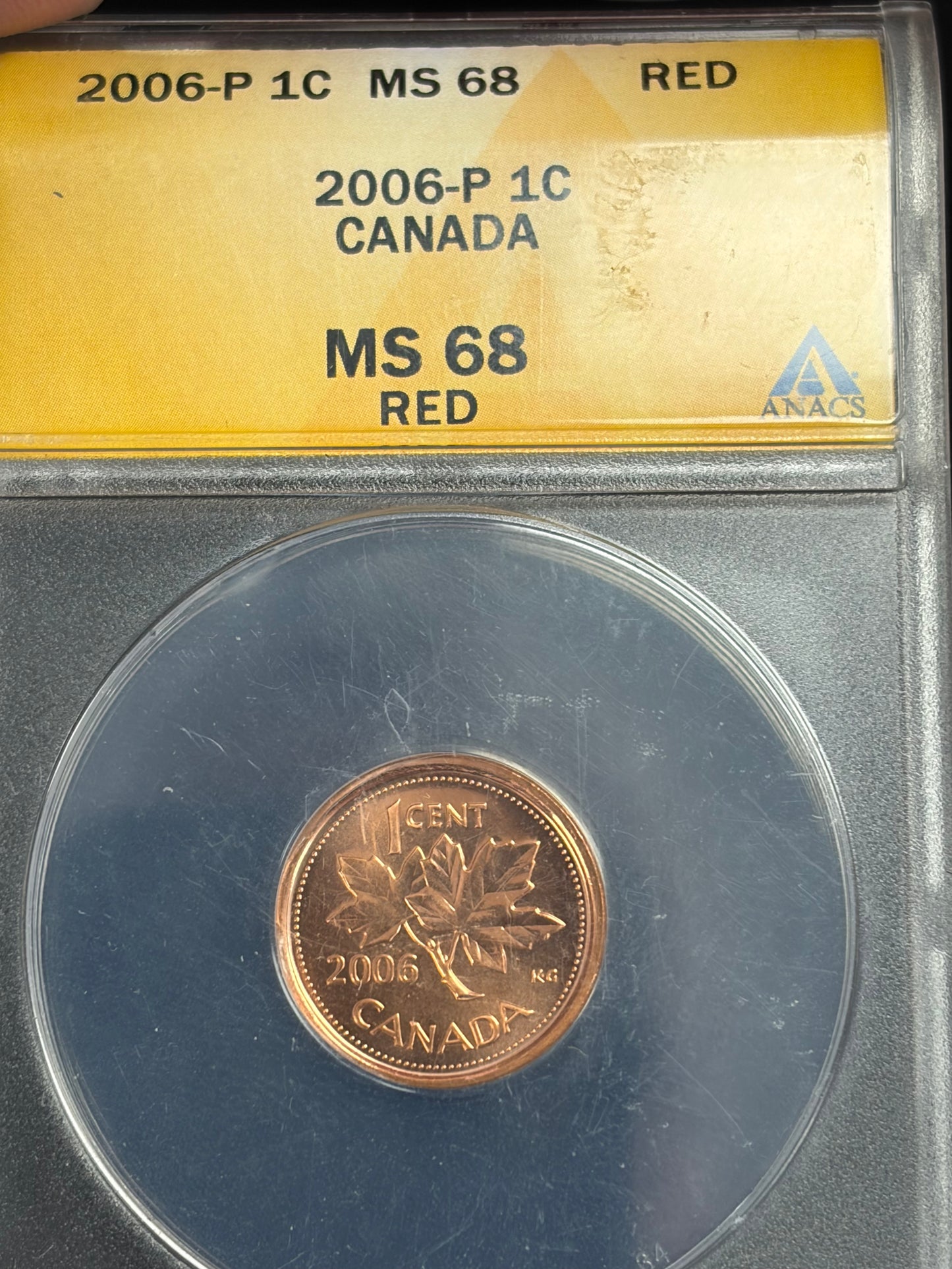 2006-P Canada 1 Cent. ANACS Graded MS-68 Red