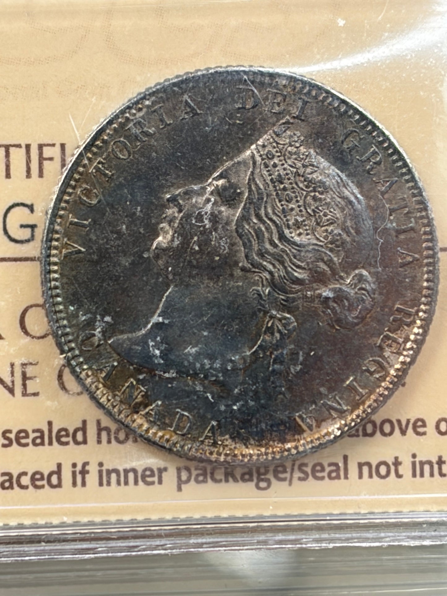 1880H wide 0 Canada $0.25.  ICCS graded MS-63. Population 1 coin!