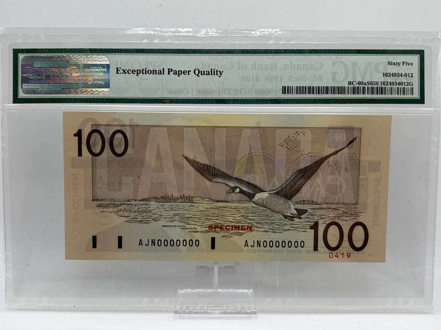 Bird series specimen set. PMG graded 65-66. $2-$100
