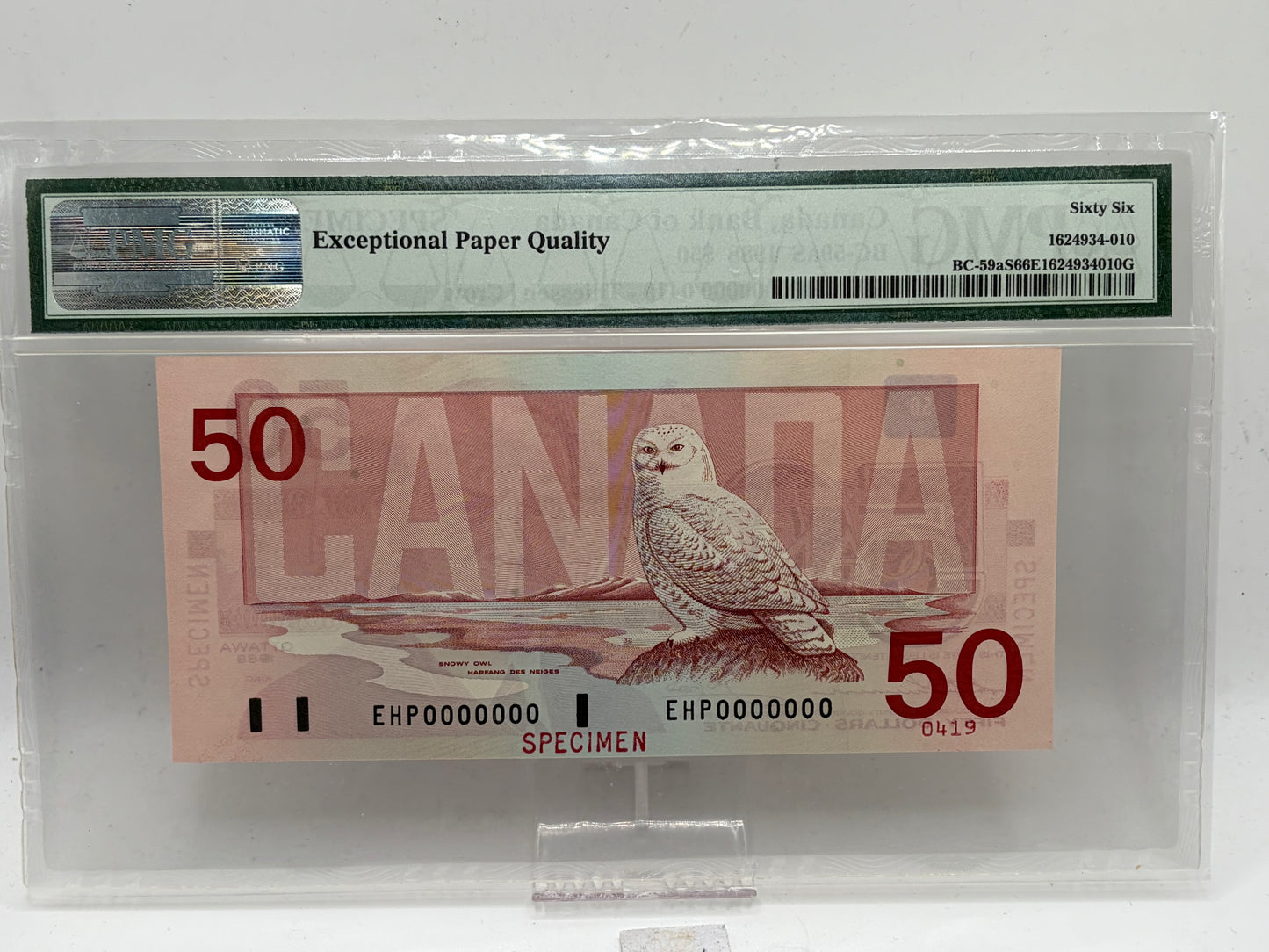 Bird series specimen set. PMG graded 65-66. $2-$100
