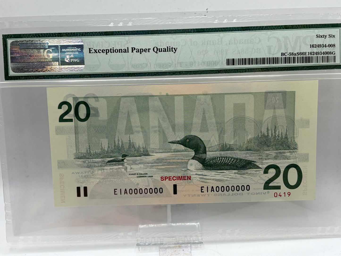 Bird series specimen set. PMG graded 65-66. $2-$100