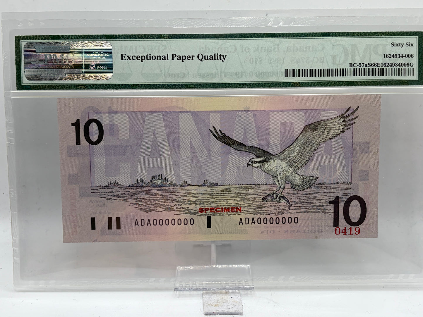 Bird series specimen set. PMG graded 65-66. $2-$100