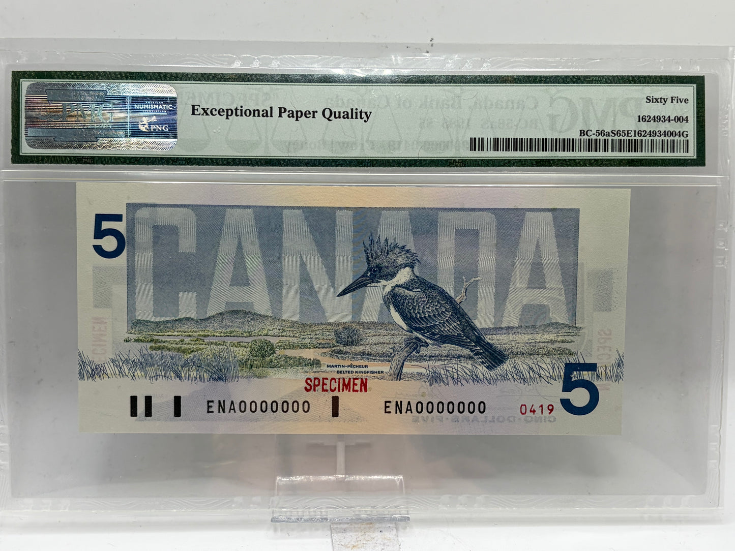 Bird series specimen set. PMG graded 65-66. $2-$100