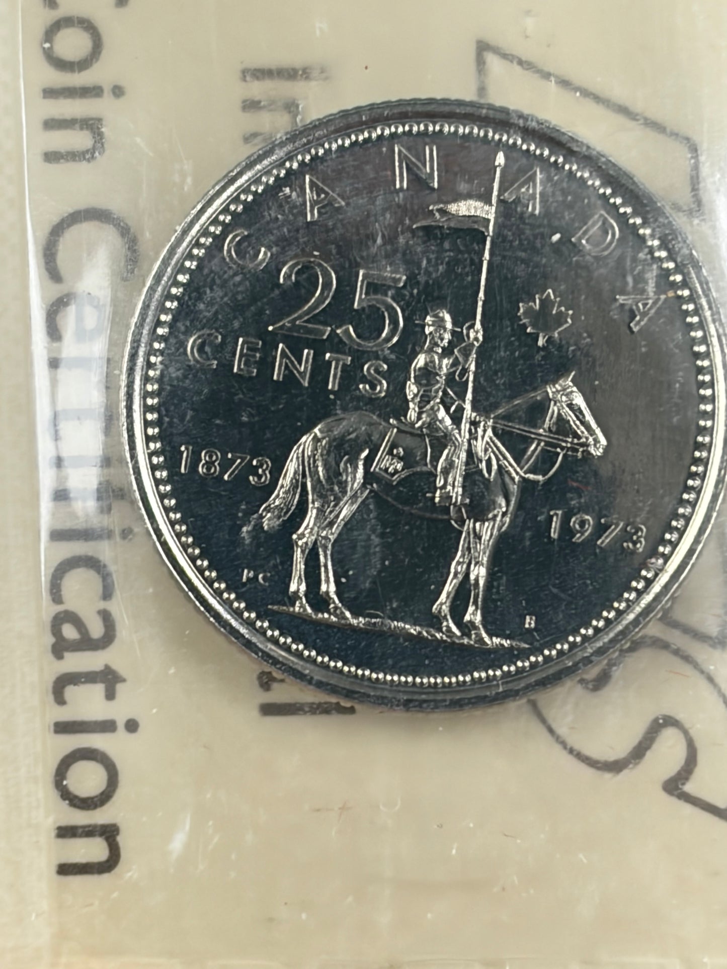 1973 Canada RCMP Centennial Large Bust Silver Proof Quarter | ICCS PL-65 | Scarce Variety
