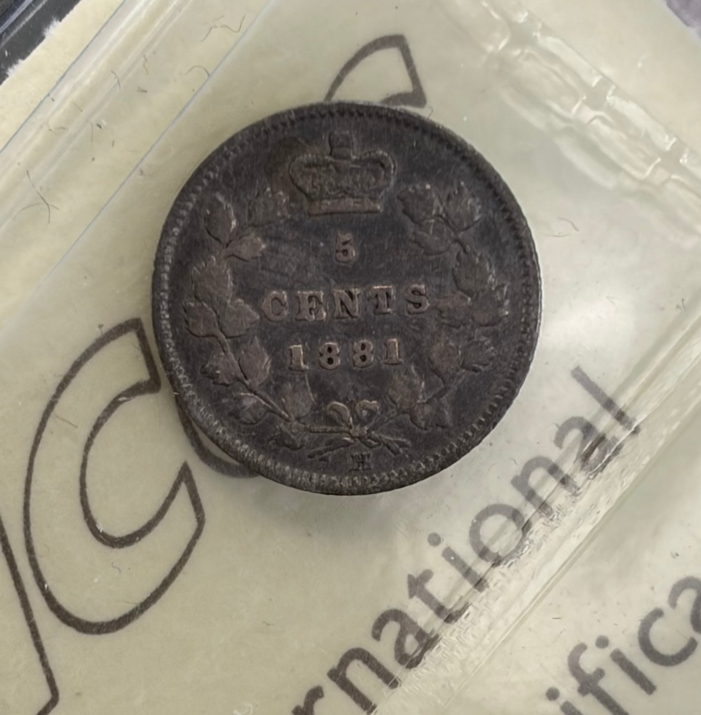 1881-H Canada 5 Cents | ICCS F-12 | Queen Victoria Silver Five Cent | Heaton Mint