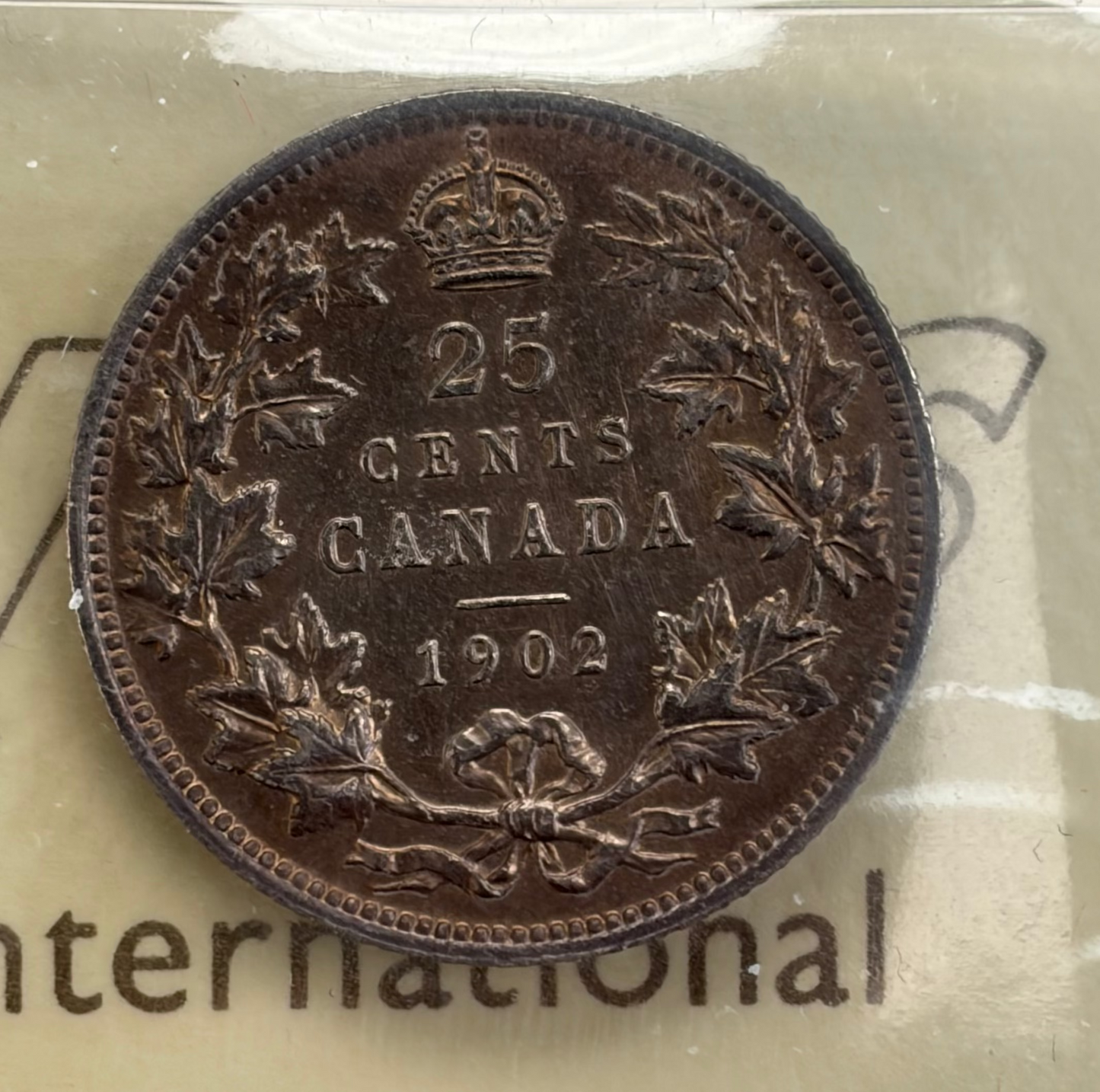 1902 Canada Silver 25 Cents Quarter | ICCS EF-40 | King Edward VII | Certified