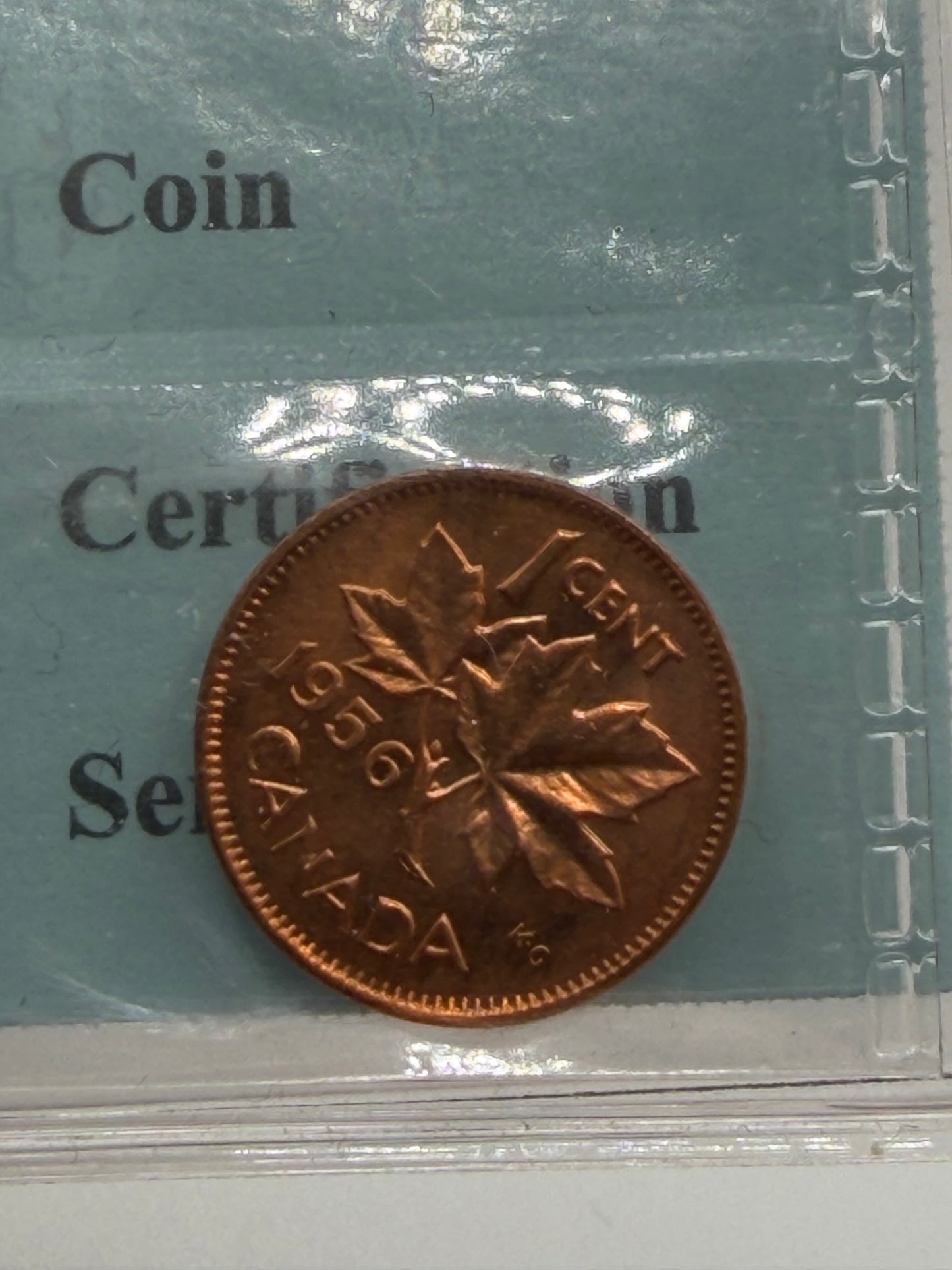 1956 Canada 1 Cent Penny | CCCS MS-64 Red | Brilliant Uncirculated Bronze Cent
