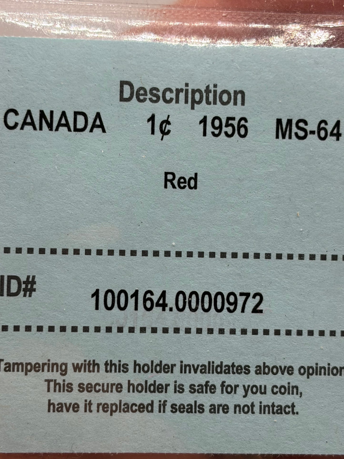 1956 Canada 1 Cent Penny | CCCS MS-64 Red | Brilliant Uncirculated Bronze Cent