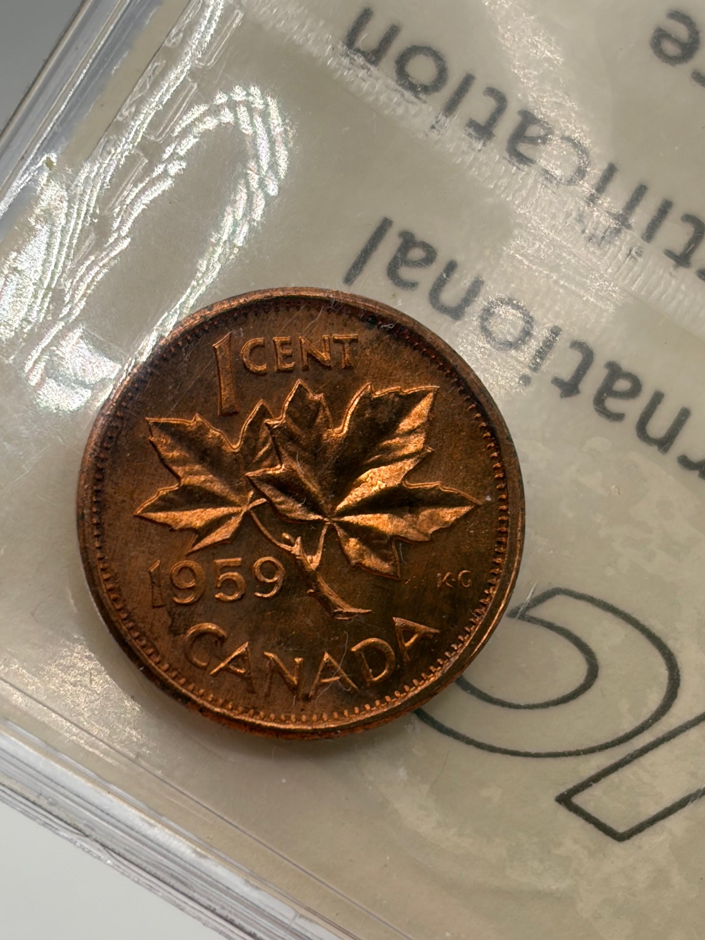 1959 Canada 1 Cent Penny | ICCS MS-64 Red | Brilliant Uncirculated Bronze Cent