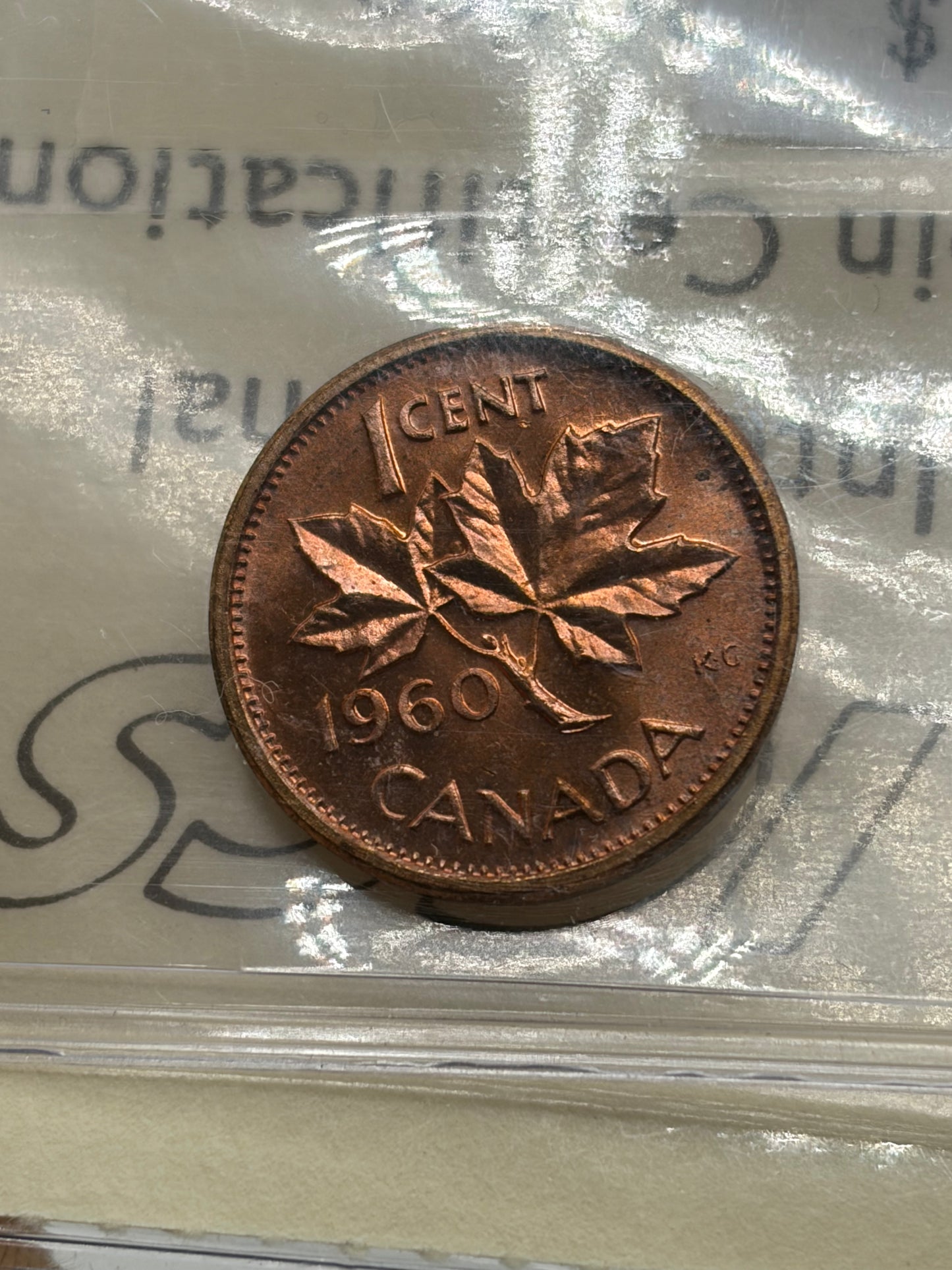 1960 Canada 1 Cent Penny | ICCS MS-64 Red | Brilliant Uncirculated Bronze Cent