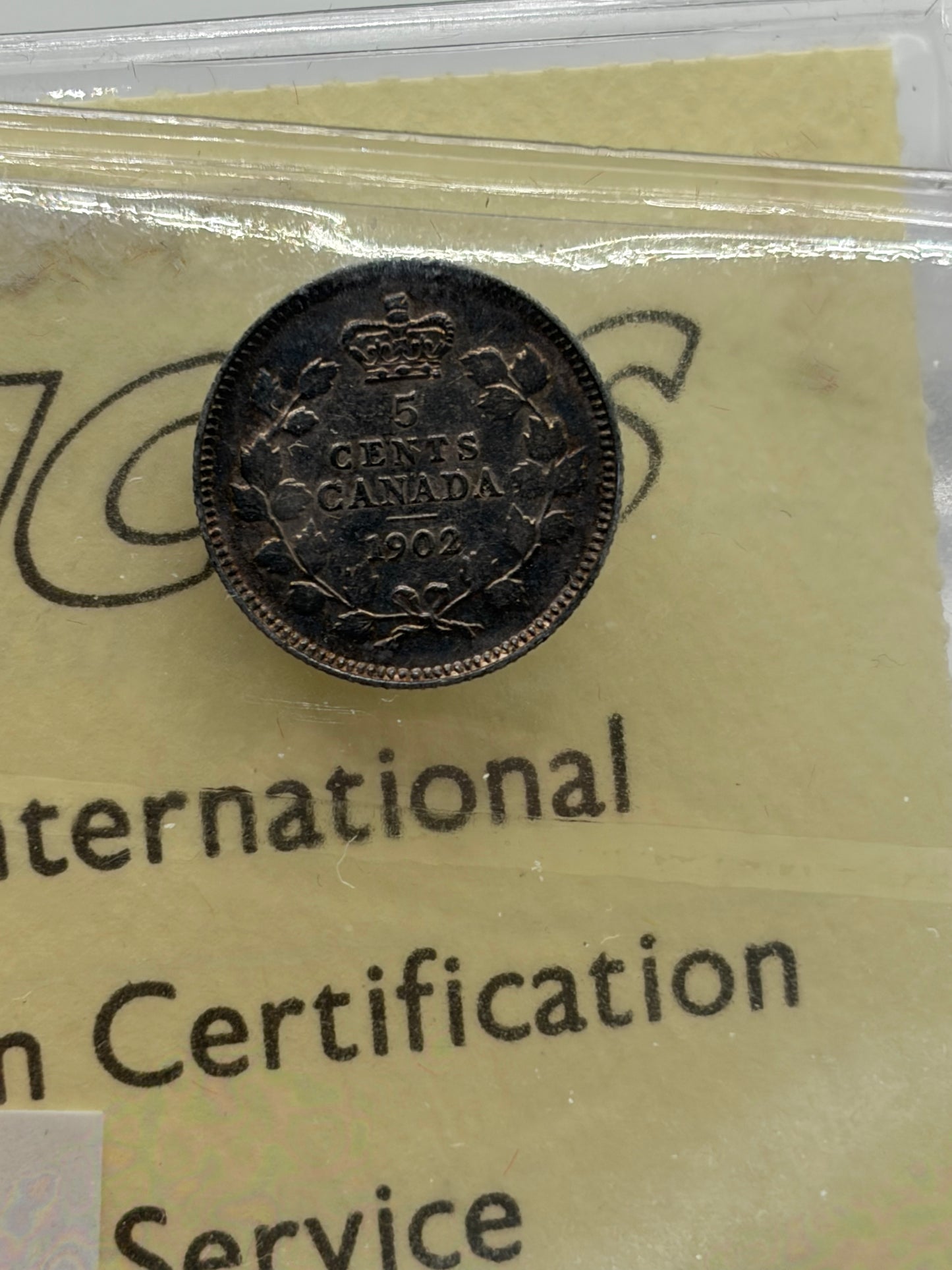 1902 Canada 5 Cents Silver | ICCS EF-40 | King Edward VII Silver Five Cent Coin