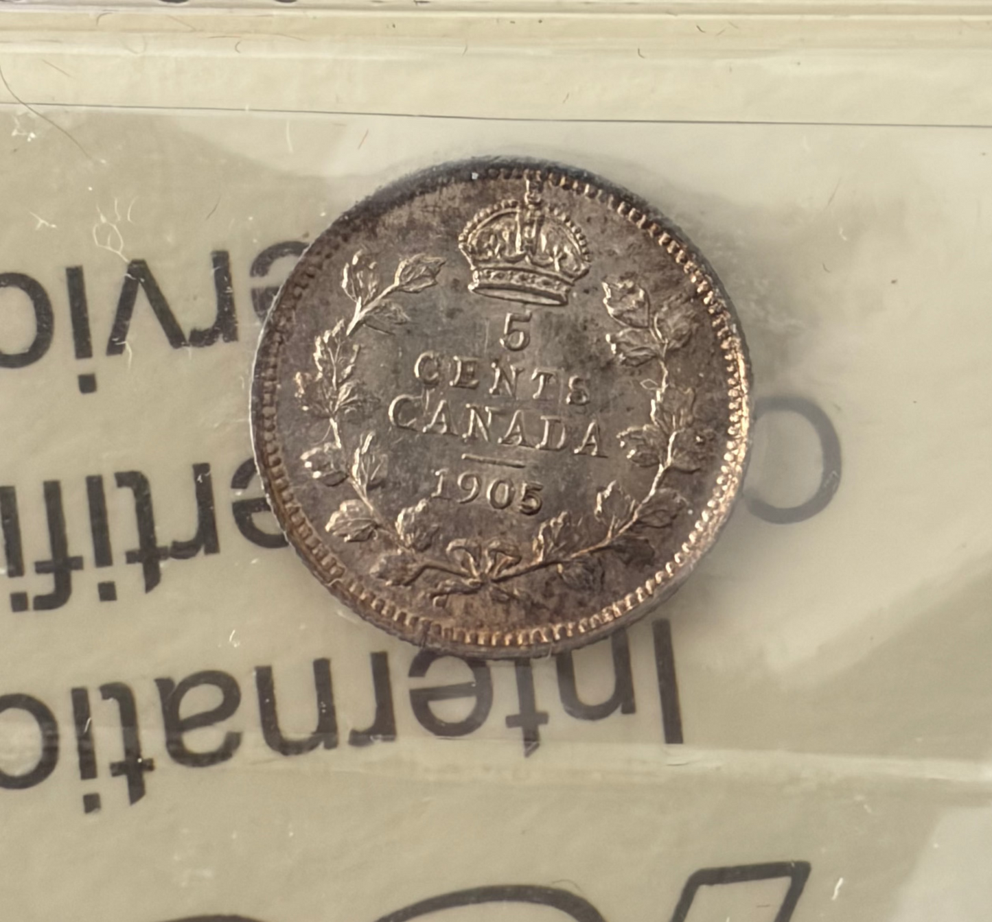 1905 Canada Narrow Date 5 Cents Silver | ICCS MS-63 | King Edward VII Mint State