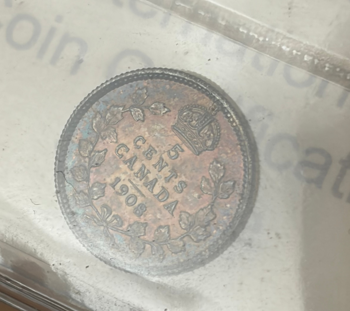 1908 Canada 5 Cents Small 8 Silver | ICCS MS-64 | King Edward VII Better Variety
