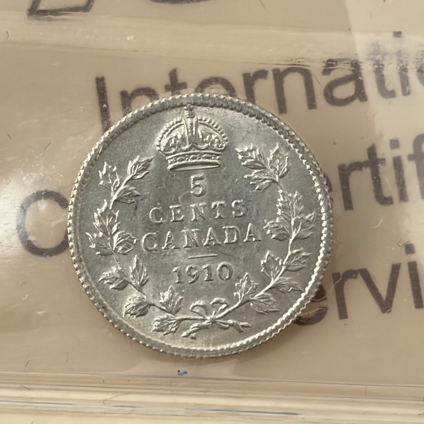 1910 Canada 5 Cents Pointed Leaves Silver | ICCS MS-62 | King Edward VII Variety