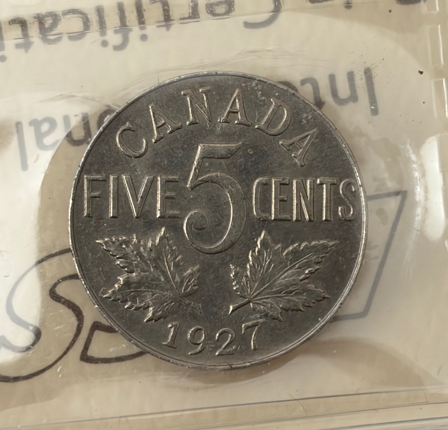 1927 Canada 5 Cents | ICCS MS-62 | King George V Nickel
