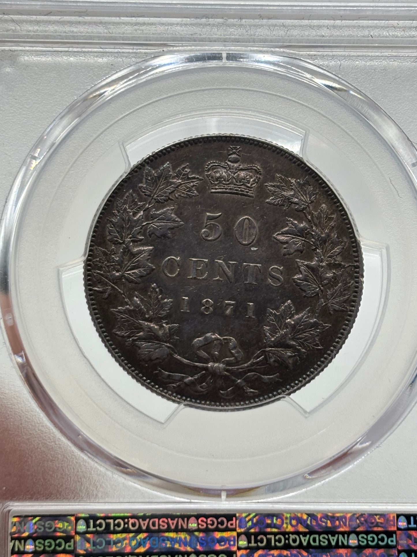 1871 Canada 50 Cents PCGS Graded XF45