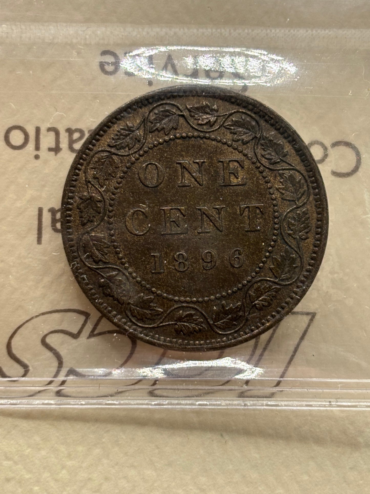 1896 Canada 1 Cent ICCS Graded MS-60 Brown