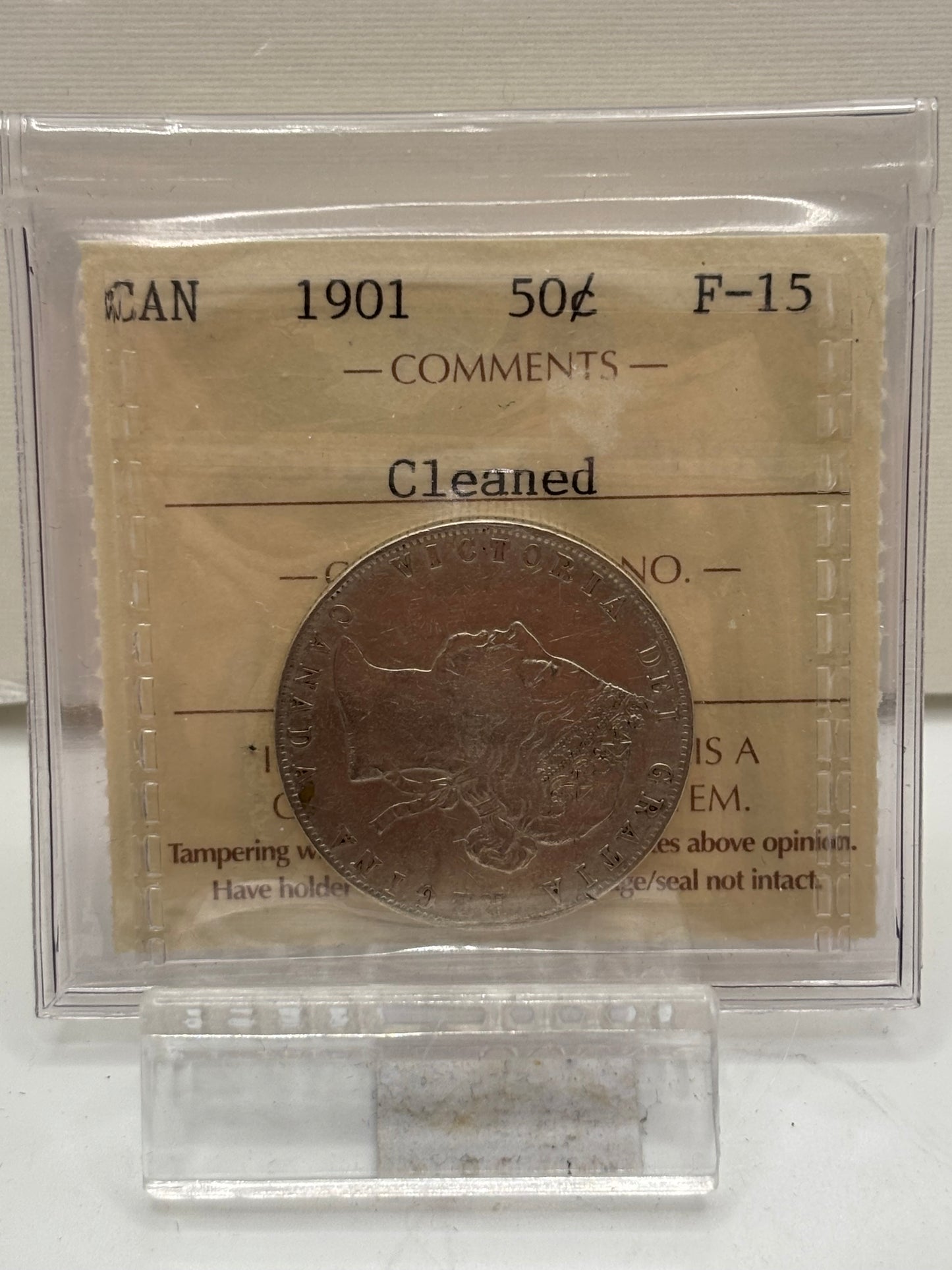 Canada 1901 Canada 50 Cents ICCS Graded F-15 Cleaned