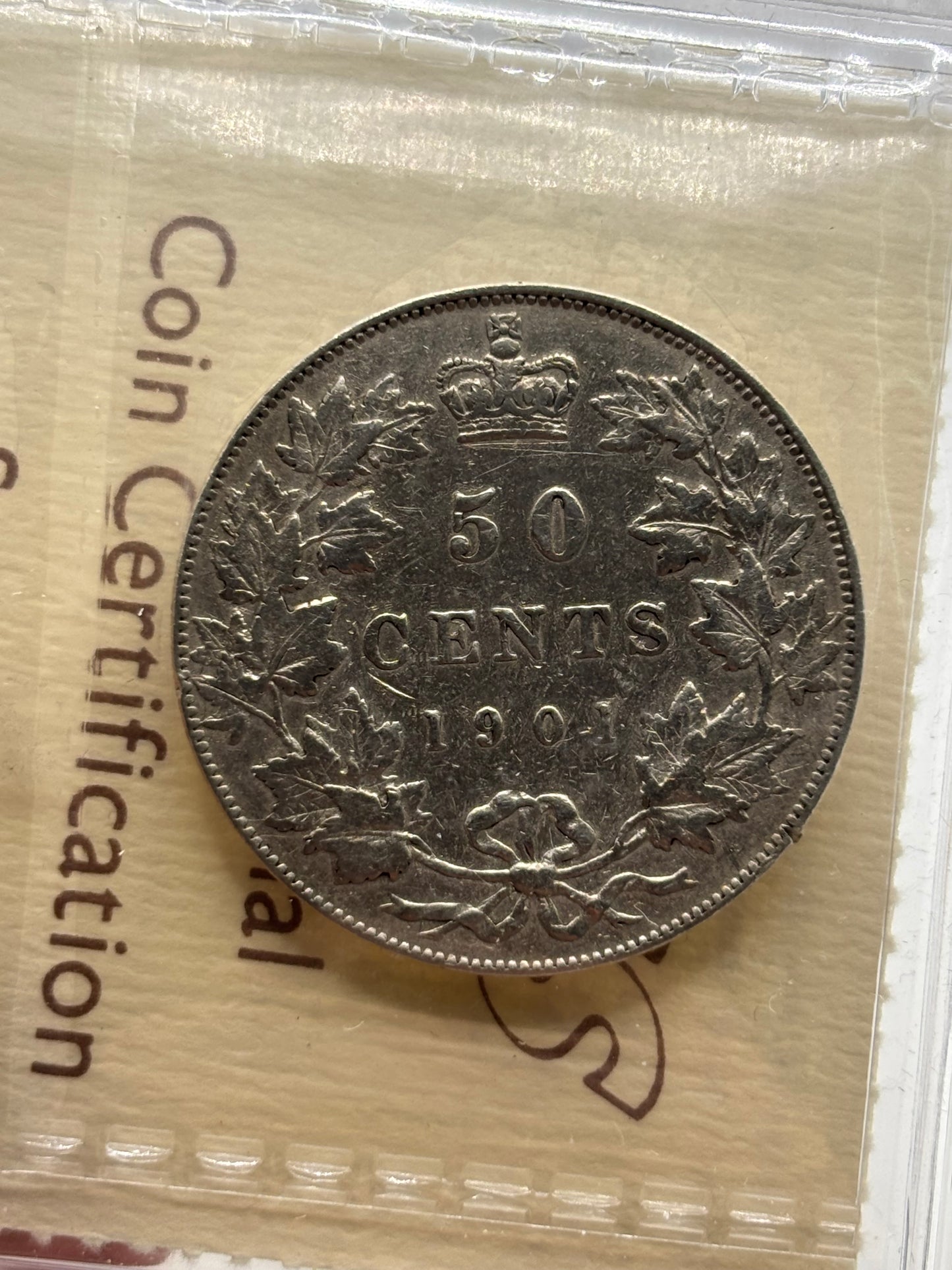 Canada 1901 Canada 50 Cents ICCS Graded F-15 Cleaned