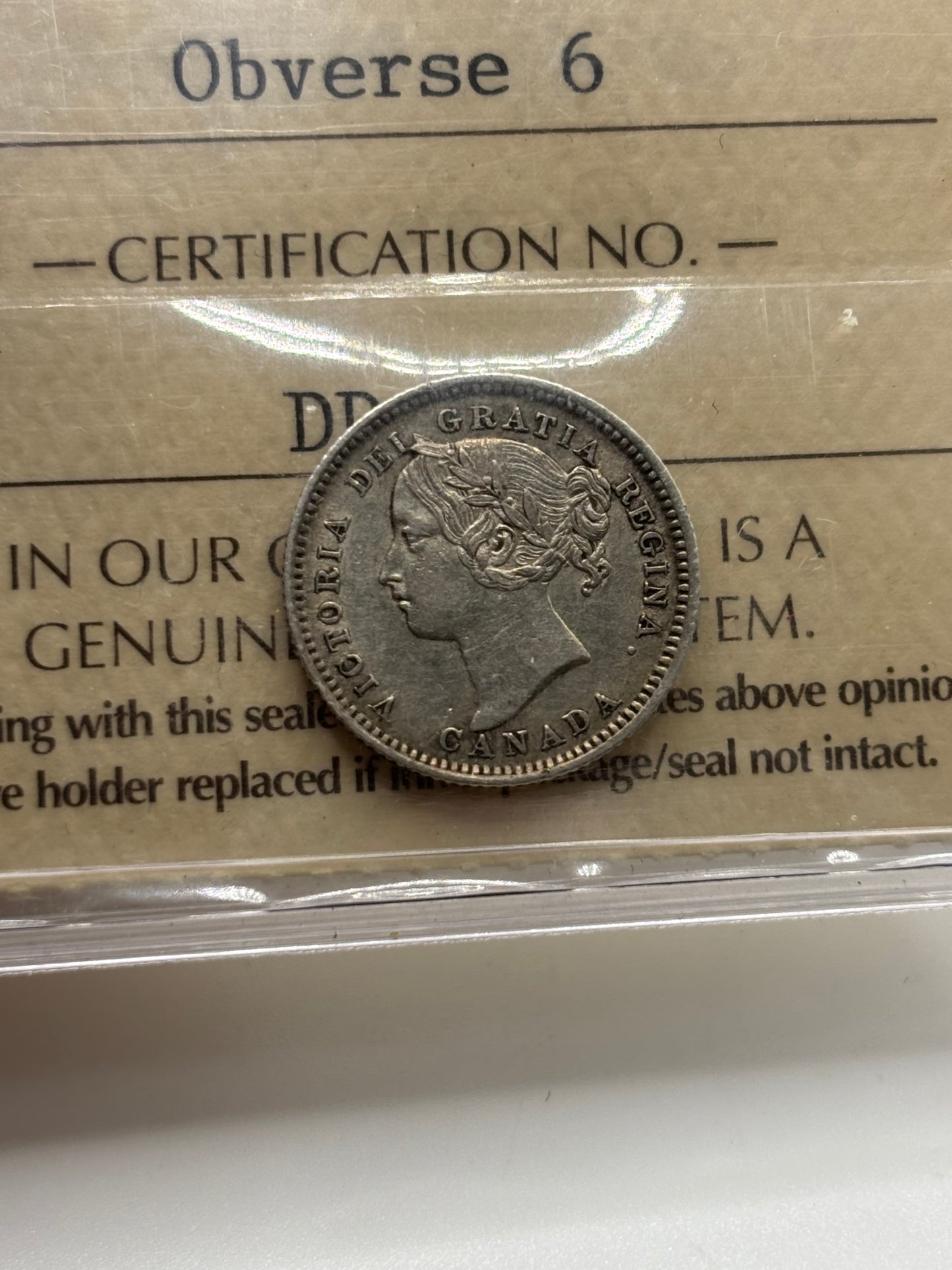 1898 Canada 10 Cents Obv 6 ICCS Graded EF-40