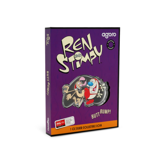 Ren & Stimpy - Butt Bump 1oz Silver Collectible Coin